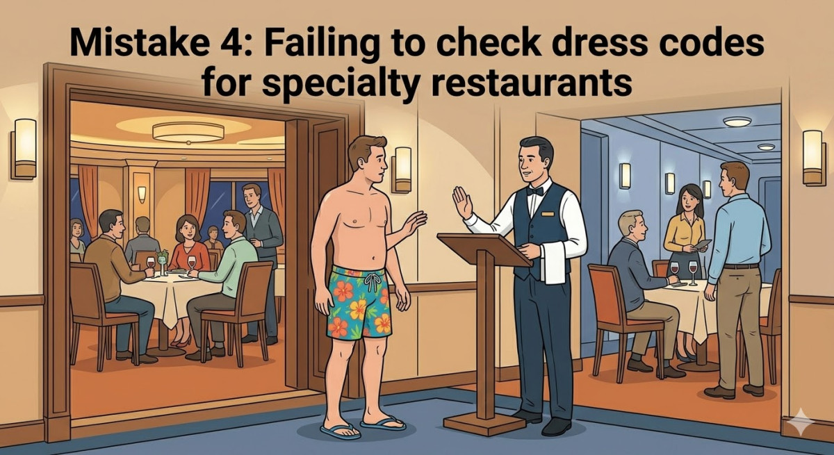 Failing to check dress codes for specialty restaurants