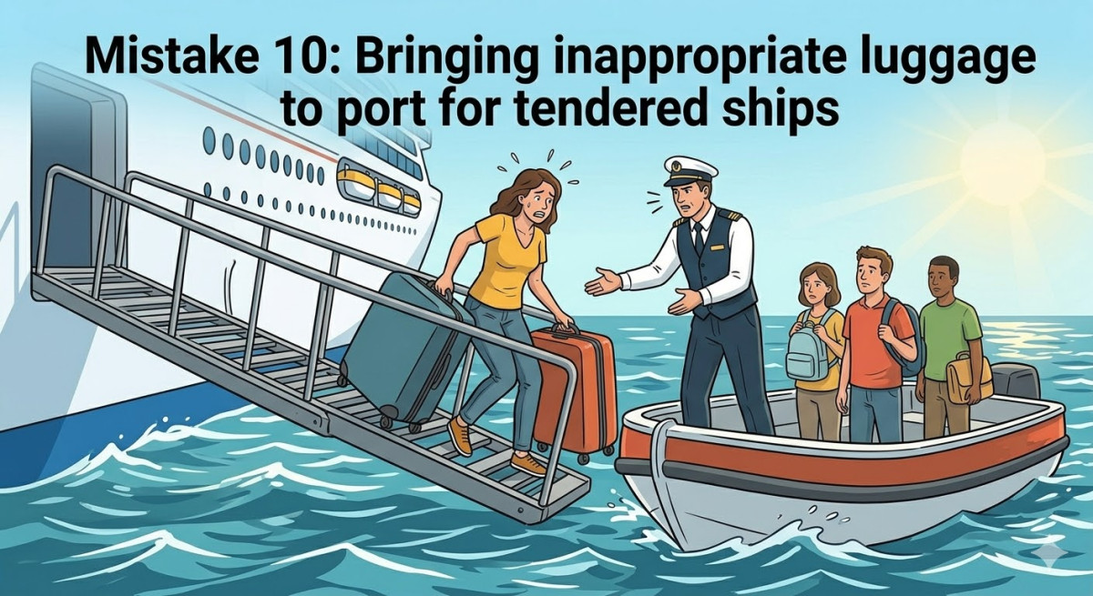  Bringing inappropriate luggage to port for tendered ships