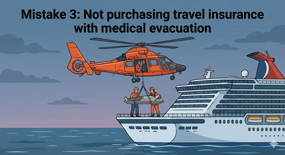 Not purchasing travel insurance with medical evacuation
