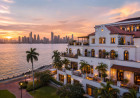 panoramic thumbnail of Sofitel Legend Casco Viejo at sunset, with colonial architecture, palm trees, waterfront views, and Panama City skyline in the distance